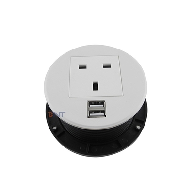 Ojal de escritorio del poder de BOENTE con la estación de carga de escritorio ocultada USB del zócalo de poder con 1 alimentación por USB de Reino Unido 2