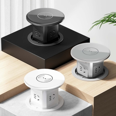 Enchufe de energía eléctrica a prueba de agua enchufe universal enchufe de cocina inteligente enchufe emergente con cargador inalámbrico superior