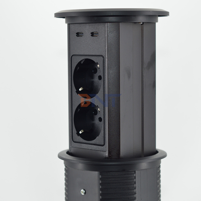 Enchufes eléctricos con conexión de doble lado 4 tomas de corriente alterna con doble cargador USB A + C + inalámbrico para Office De