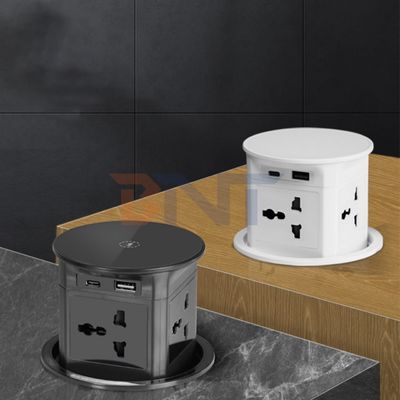 Cargador inalámbrico BNT Automático neumático pop-up del fregadero de la cocina del grifo nuevo diseño de la mesa 4 tomas de corriente automática moderna