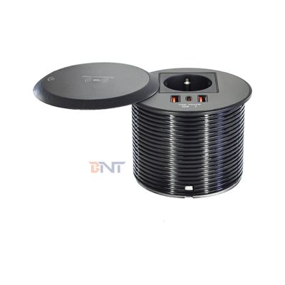 Toma de corriente para mesa o sofá con diseño empotrado, enchufe de alimentación estándar de la UE con 2 puertos de carga Tipo A + 1 Tipo C