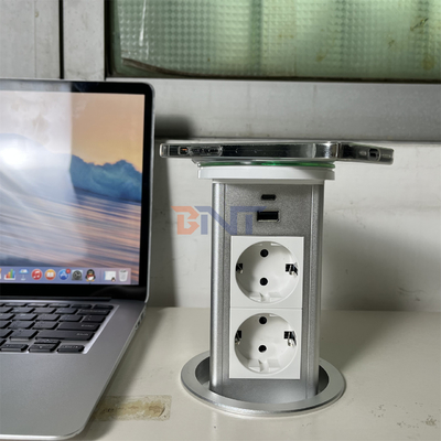 Elevación de toma de corriente con 2 tomas de corriente alterna y puertos USB toma de corriente oculta para escritorio