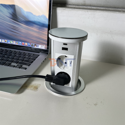 Elevación de toma de corriente con 2 tomas de corriente alterna y puertos USB toma de corriente oculta para escritorio