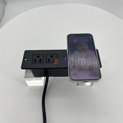 Sofá 2 tomas de corriente alterna de EE.UU. y conexión de carga USB con cargador inalámbrico 60mm us power sofá de oficina cargador de muebles power soc