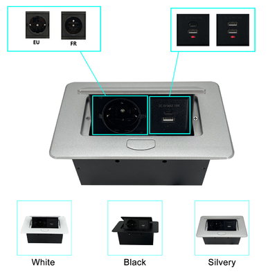 Enchufe de energía de escritorio incrustado enchufe emergente enchufes USB A + C enchufe de carga adecuado para mesa de oficina