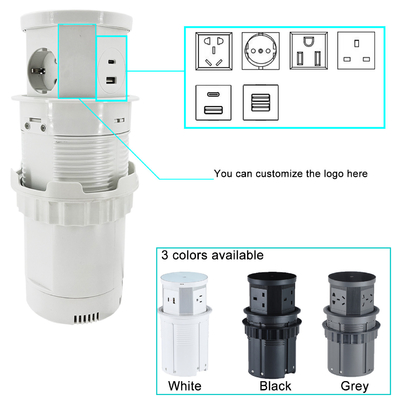 Cocina toma de corriente oculta escritorio encasillado Puerto USB emergente AC 16A 220V Voltagem IP44 Nivel para uso en la oficina