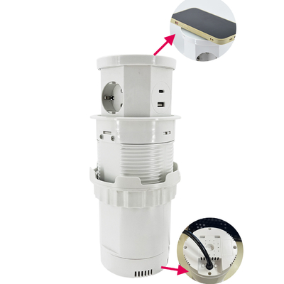 Cocina toma de corriente oculta escritorio encasillado Puerto USB emergente AC 16A 220V Voltagem IP44 Nivel para uso en la oficina