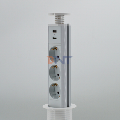 IP44 6cm Color blanco toma de corriente de la torre vertical de la cocina con carga USB