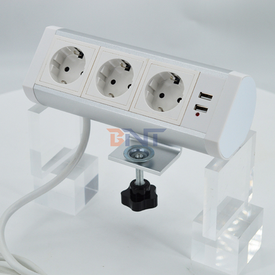 Clampada Boente en el escritorio montaje de escritorio extraíble enchufe de corriente con usb / montaje de la pinza de la mesa enchufe de corriente