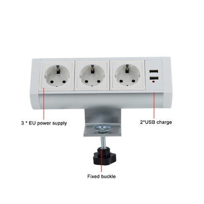 Clampada Boente en el escritorio montaje de escritorio extraíble enchufe de corriente con usb / montaje de la pinza de la mesa enchufe de corriente