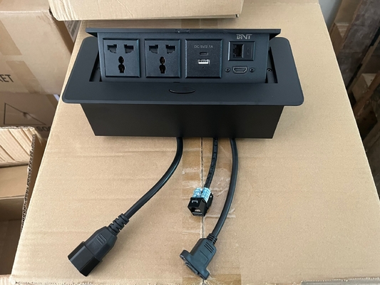 Nuevo popular aleación de zinc conector de alimentación USB 2 AC usb HDMI RJ45 para hotel de reuniones de oficina