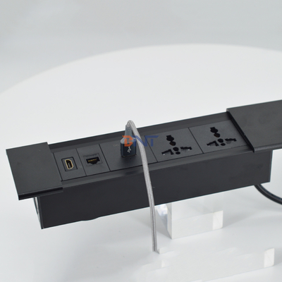 Enchufe de corriente de cubierta deslizante multifuncional para escritorios de oficina con módulo de carga USB