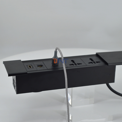 Enchufe de corriente de cubierta deslizante multifuncional para escritorios de oficina con módulo de carga USB