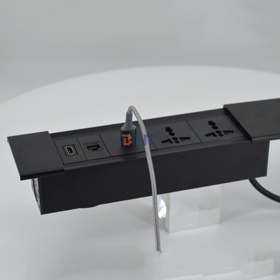 Enchufe de corriente de cubierta deslizante multifuncional para escritorios de oficina con módulo de carga USB