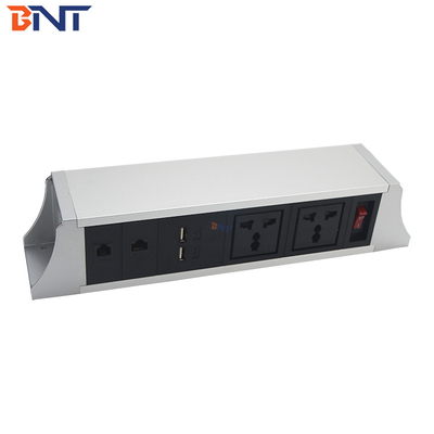 OEM/ODM BNT Socket de alimentación aleación de aluminio colgando debajo de la mesa con Reino Unido EE.UU. UE AU SA Estándares de enchufe 10A / 13A / 16A Corriente nominal
