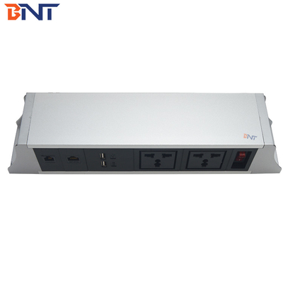 OEM/ODM BNT Socket de alimentación aleación de aluminio colgando debajo de la mesa con Reino Unido EE.UU. UE AU SA Estándares de enchufe 10A / 13A / 16A Corriente nominal