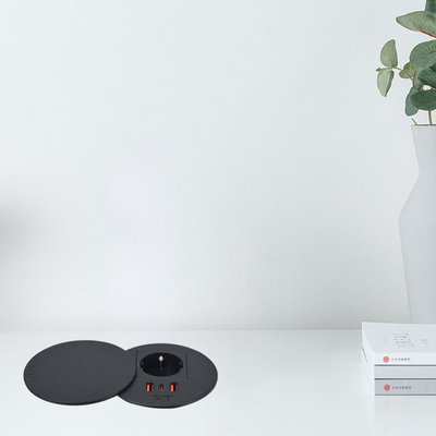 Muebles de oficina toma de corriente redonda UE & 2 usb a+ 1c para el sofá mesa de café estación de carga