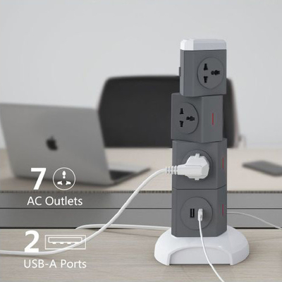 OEM/ODM Socket de la torre del cable de extensión de energía universal con protector contra sobretensiones para escritorio