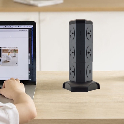 OEM/ODM Socket de la torre del cable de extensión de energía universal con protector contra sobretensiones para escritorio