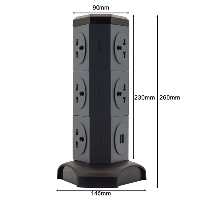 OEM/ODM Socket de la torre del cable de extensión de energía universal con protector contra sobretensiones para escritorio