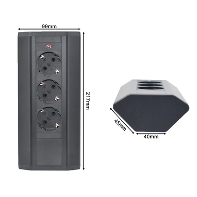 OEM/ODM Enchufe de esquina EU Enchufe de energía eléctrica con 3 tomas de corriente alterna adecuadas para oficina / escritorio / mesa / cocina