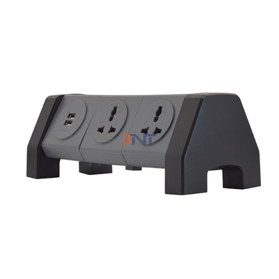OEM/ODM Universal Power Extension Cord Tower Socket con 2 tomas de carga USB Protector de sobretensiones para escritorio
