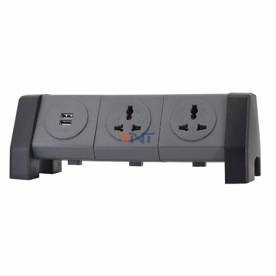 OEM/ODM Universal Power Extension Cord Tower Socket con 2 tomas de carga USB Protector de sobretensiones para escritorio