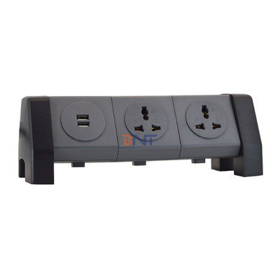 OEM/ODM Universal Power Extension Cord Tower Socket con 2 tomas de carga USB Protector de sobretensiones para escritorio