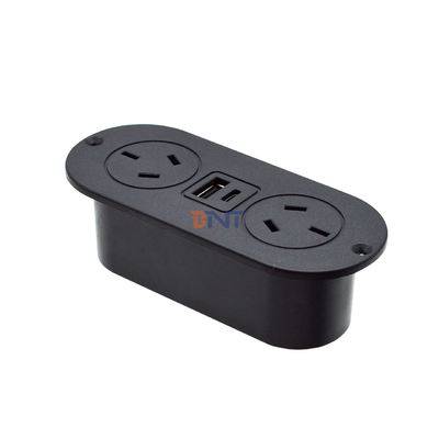 5v 2.1a en el escritorio incorporado ABS toma de enchufe del sofá AU tomas de corriente estándar y toma de carga USB A + C para hotel/bar/me