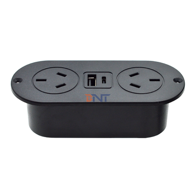 5v 2.1a en el escritorio incorporado ABS toma de enchufe del sofá AU tomas de corriente estándar y toma de carga USB A + C para hotel/bar/me