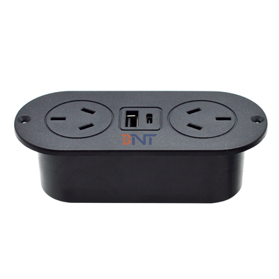 5v 2.1a en el escritorio incorporado ABS toma de enchufe del sofá AU tomas de corriente estándar y toma de carga USB A + C para hotel/bar/me