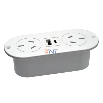 5v 2.1a en el escritorio incorporado ABS toma de enchufe del sofá AU tomas de corriente estándar y toma de carga USB A + C para hotel/bar/me