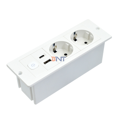 OEM/ODM ABS Estándar de la UE 5V 2.1A de energía USB A + C enchufe de carga en el escritorio/sofá hotel/bar/sala de reuniones