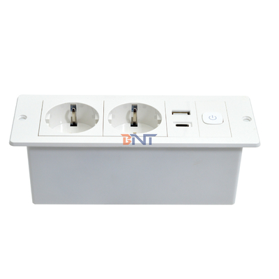 OEM/ODM ABS Estándar de la UE 5V 2.1A de energía USB A + C enchufe de carga en el escritorio/sofá hotel/bar/sala de reuniones
