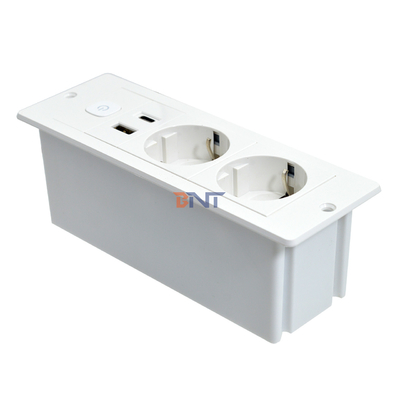 OEM/ODM ABS Estándar de la UE 5V 2.1A de energía USB A + C enchufe de carga en el escritorio/sofá hotel/bar/sala de reuniones