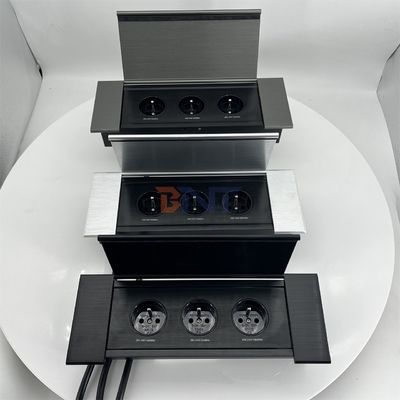 Diseño integrado toma de corriente enchufe Equipo eléctrico toma de muebles toma de corriente de enchufe múltiple con cubierta deslizante