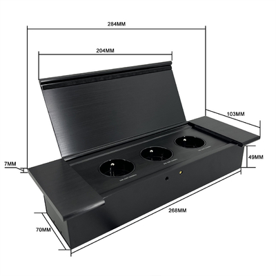Diseño integrado toma de corriente enchufe Equipo eléctrico toma de muebles toma de corriente de enchufe múltiple con cubierta deslizante