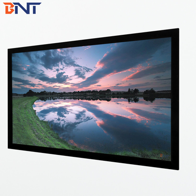 Bnt250 pulgadas Tejido blanco mate Pantalla de proyector plegable rápida con marco plegable de metal de aluminio cuadrado