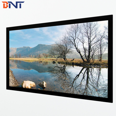 Bnt250 pulgadas Tejido blanco mate Pantalla de proyector plegable rápida con marco plegable de metal de aluminio cuadrado