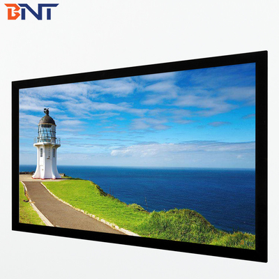 Bnt250 pulgadas Tejido blanco mate Pantalla de proyector plegable rápida con marco plegable de metal de aluminio cuadrado