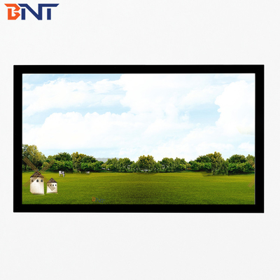 Bnt200 pulgadas Tejido blanco mate Pantalla de proyector plegable rápida con marco plegable de metal de aluminio cuadrado