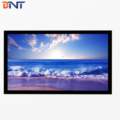 Bnt200 pulgadas Tejido blanco mate Pantalla de proyector plegable rápida con marco plegable de metal de aluminio cuadrado