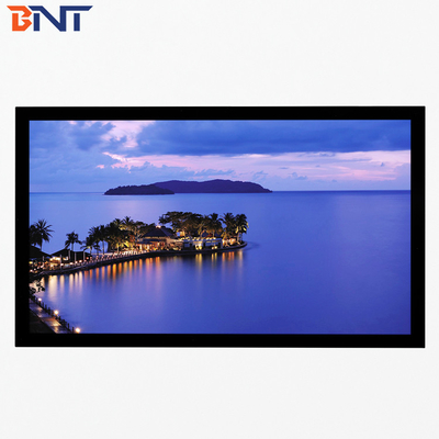 Bnt200 pulgadas Tejido blanco mate Pantalla de proyector plegable rápida con marco plegable de metal de aluminio cuadrado
