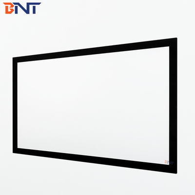 Bnt200 pulgadas Tejido blanco mate Pantalla de proyector plegable rápida con marco plegable de metal de aluminio cuadrado