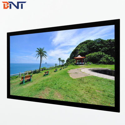 Bnt200 pulgadas Tejido blanco mate Pantalla de proyector plegable rápida con marco plegable de metal de aluminio cuadrado