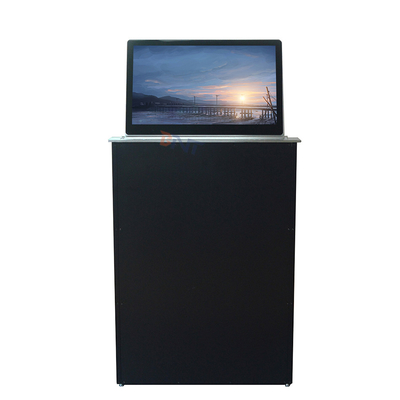Elevador de pantalla de ordenador con micrófono motorizado con pantalla retráctil de 15,6 pulgadas
