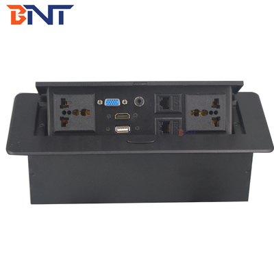 Muebles de oficina en escritorio enchufes de corriente con cables conectados de 30 cm