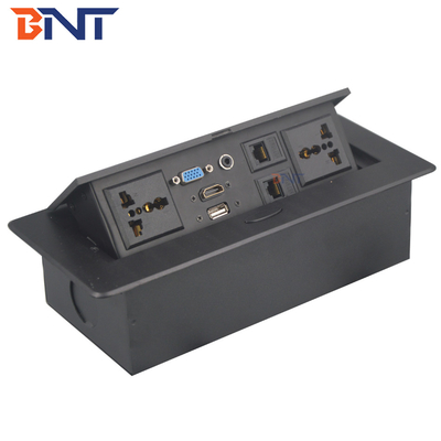 Muebles de oficina en escritorio enchufes de corriente con cables conectados de 30 cm