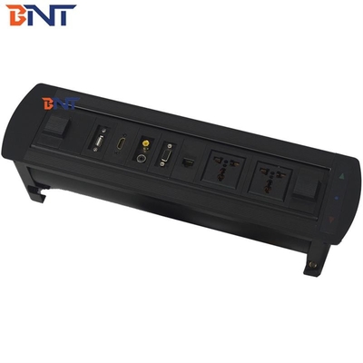 Socket de mesa de conferencias motorizada, mesa oculta toma de corriente giratoria