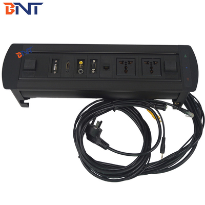 Socket de mesa de conferencias motorizada, mesa oculta toma de corriente giratoria